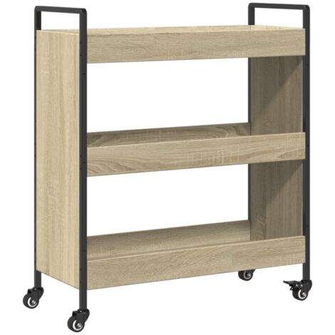 Chariot de cuisine，Chariot de Service，Desserte Cuisine chêne sonoma 70x30x82 cm bois d'ingénierie CFW49182