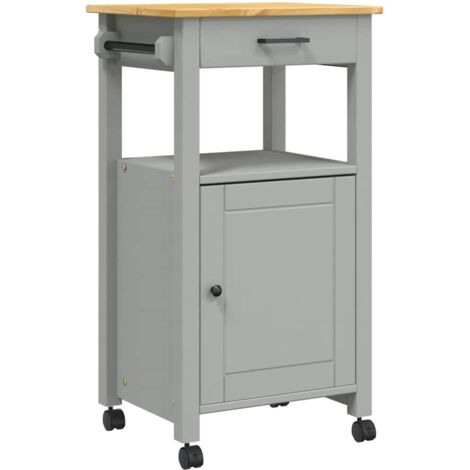 Chariot de cuisine，Chariot de Service，Desserte Cuisine MONZA 48x40x90 cm bois massif de pin CFW72863