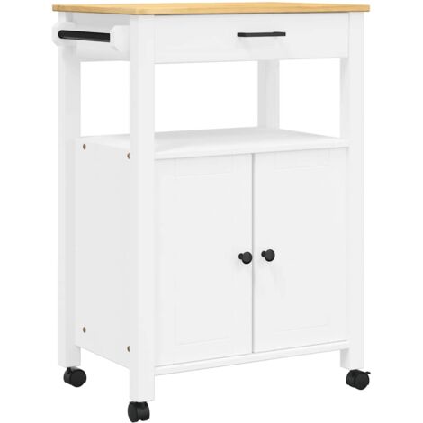 Chariot de cuisine，Chariot de Service，Desserte Cuisine MONZA 60x40x90 cm bois massif de pin CFW73908