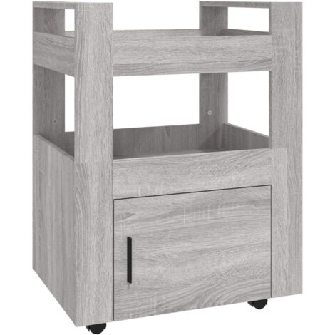 Chariot de cuisine，Chariot de Service，Desserte Cuisine Sonoma gris 60x45x80 cm Bois d'ingénierie CFW59218