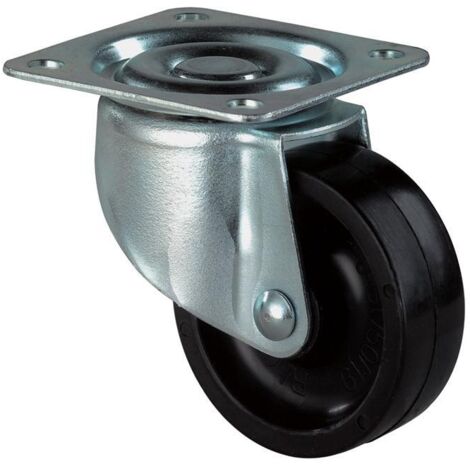 Chariot de direction D.30mm Trgf.20kg avec plaque, noir