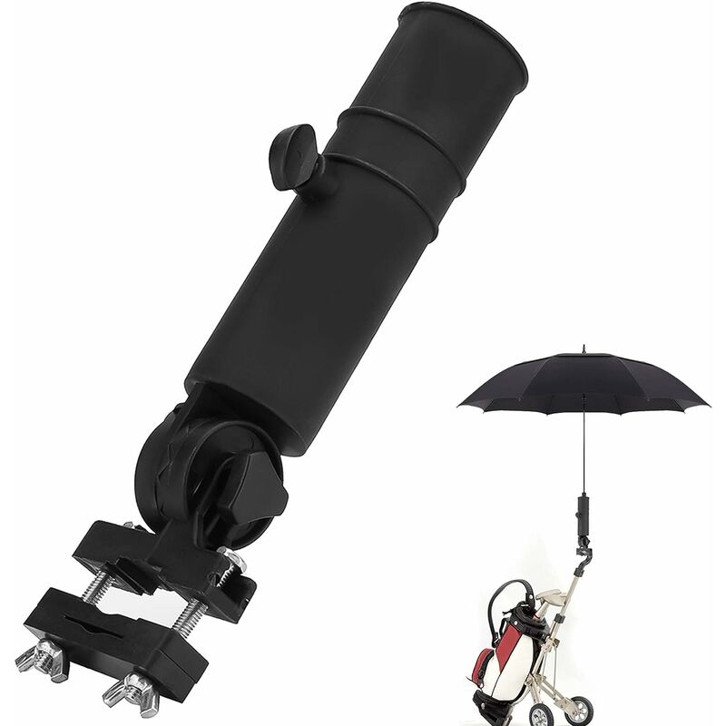 Memkey - Chariot de Golf Porte-Parapluie Support de Porte-Parapluie Universel pour voiturette de Golf Noir