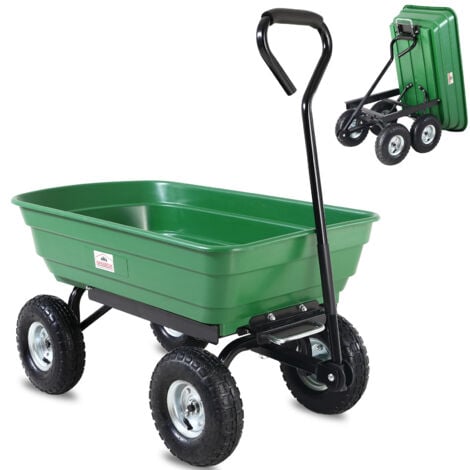 Chariot de Courses Vert 44L Grandes Roues multifonctions