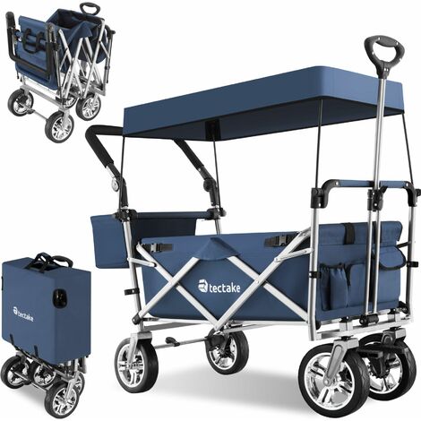 Chariot de jardin pliable 80 kg NICO - remorque à main pliable, chariot de transport pliable, chariot de jardin 4 roues