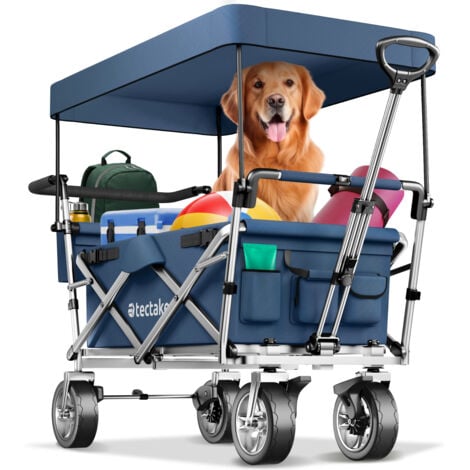 Chariot de jardin pliable 80 kg NICO - remorque à main pliable, chariot de transport pliable, chariot de jardin 4 roues