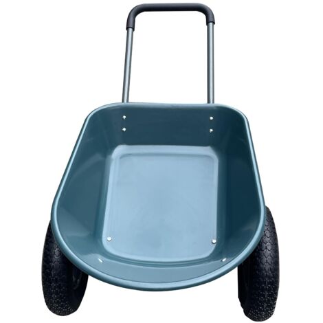 Chariot de Jardin Broyeur à Double Roue – Chariot Utilitaire Polyvalent pour les Travaux Extérieurs – Capacité 272 kg,113 L – Vert