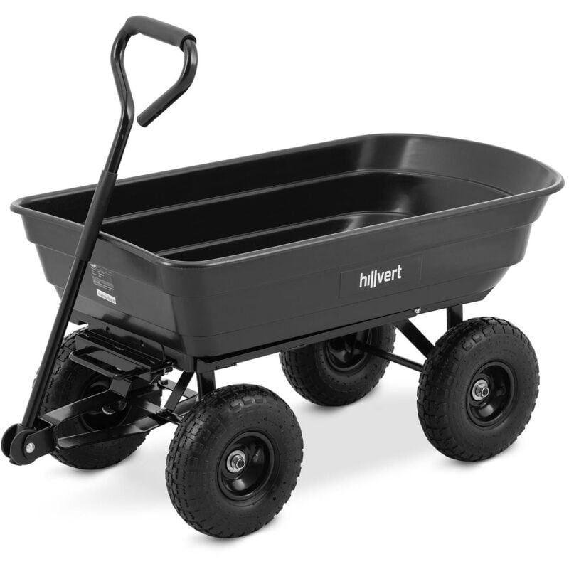 Chariot de jardin Chariot de jardin 4 roues inclinable 300 kg 75 l