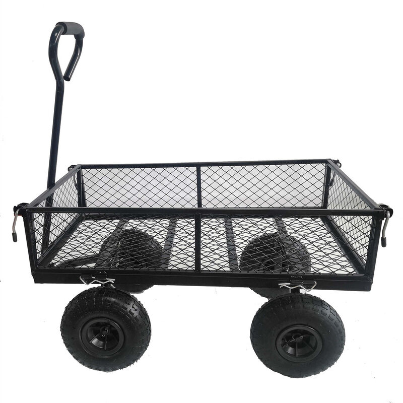 Chariot de jardin remoques de jardin facilitent le transport du bois de chauffage Noir