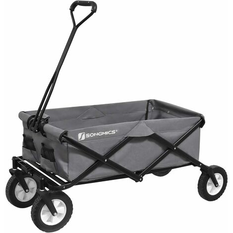 Outsunny Chariot De Transport Pliable Avec Poignée Réglable