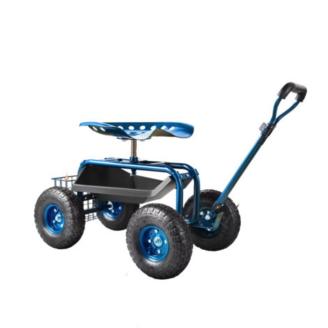 Chariot de jardin   — Siège de travail à roulettes, chariot de jardinage, siège pivotant à 360 degrés, scooter avec fonction de direction
