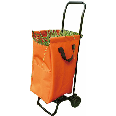 Chariot de jardin transport chariot poussoir assistant de jardin mauvaises herbes 38l boucles orange 