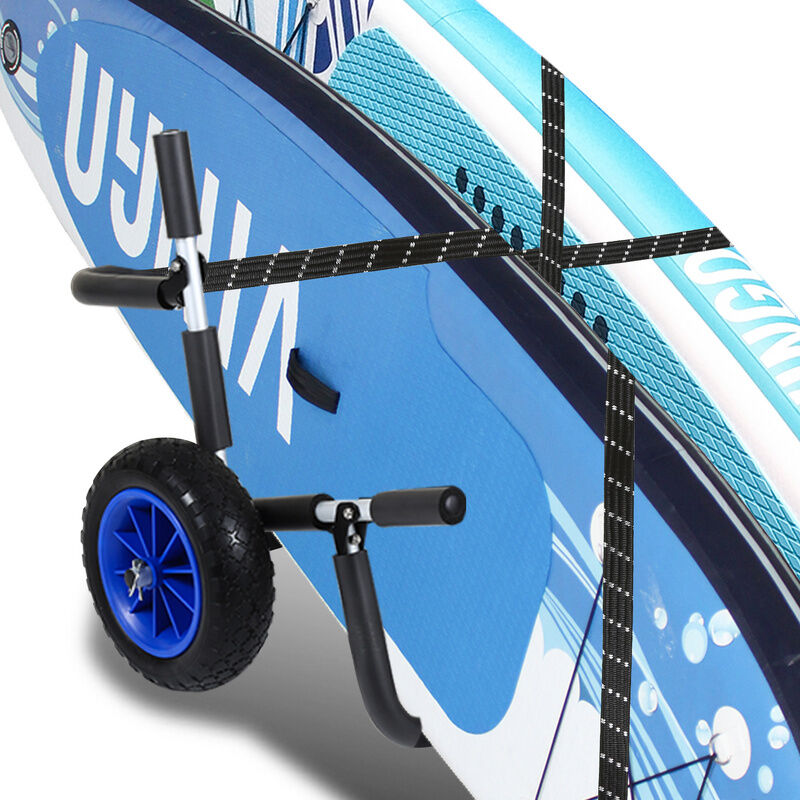 Chariot de kayak Chariot de transport pour planche SUP simple ou double Stand Up Board - Planche de pliable - Rembourré - Avec 2 sangles de sécurité