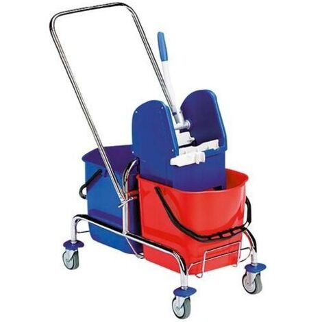 Chariot de lavage chromé, 2x25l