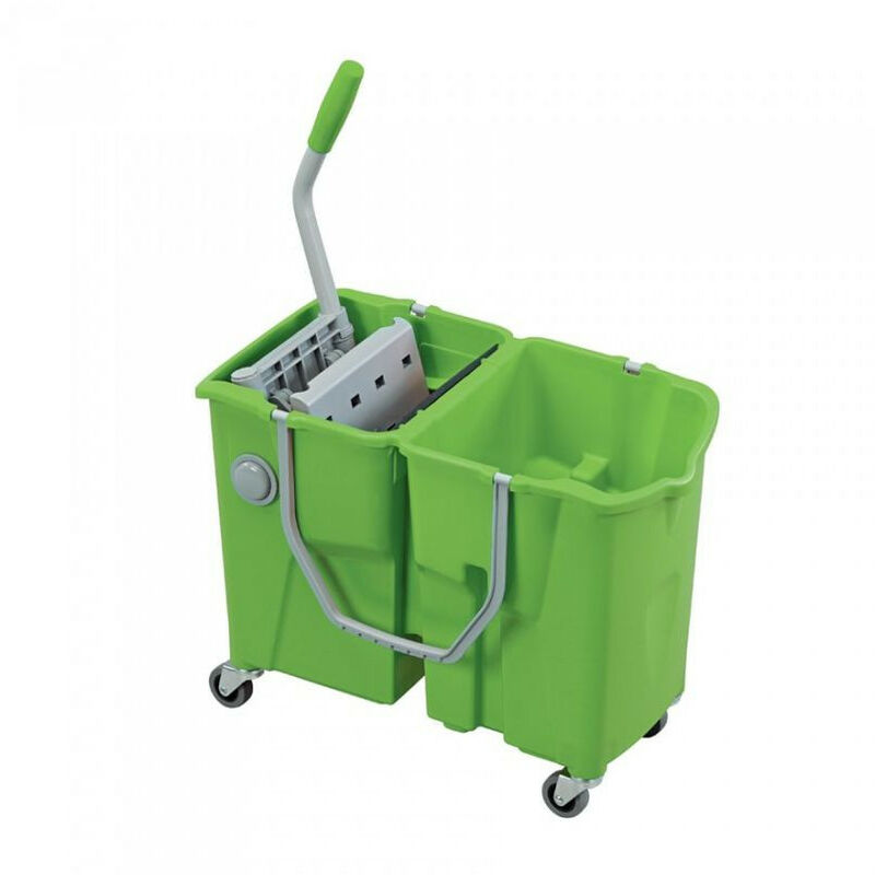 Ica.eu - ICA - Chariot bi-bac 2x 15 litres avec presse à plat intégrée robinet de vidange - Clevy