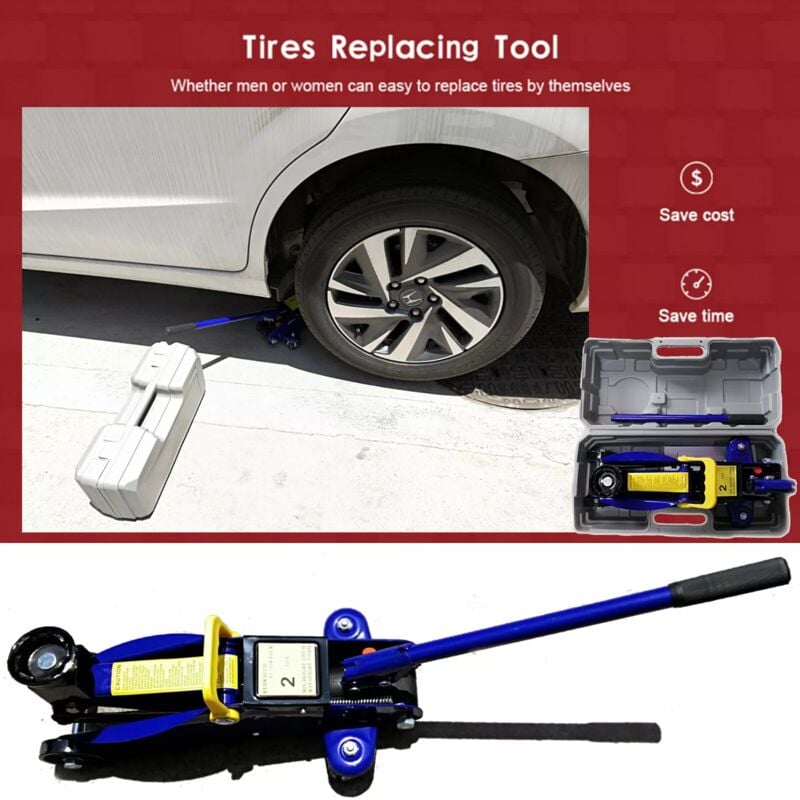 Dayplus - Chariot de levage de voiture hydraulique à plancher lourd Auto Lift Mini Low Profile