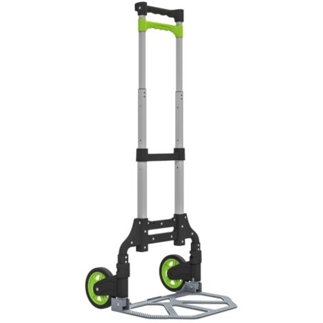 Chariot de manutention pliable en aluminium avec poignée télescopique, hauteur réglable jusqu'à 100 cm