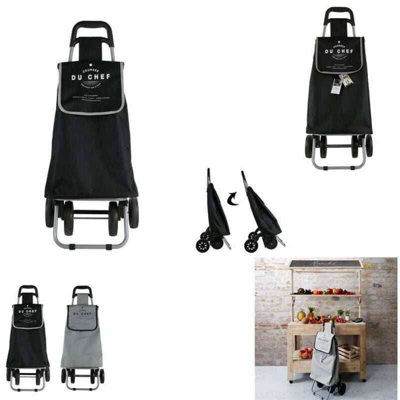 5five Simply Smart - Chariot De Marche 4 Roues Gris Home Deco Factory