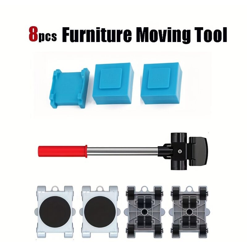 Chariot De Meubles 8 Pièces 4 Roues Robustes Et Lève-meubles, Outil De Déplacement De Meubles, Charge De 150 Kg, Rouleau D'appareils Pour Objets