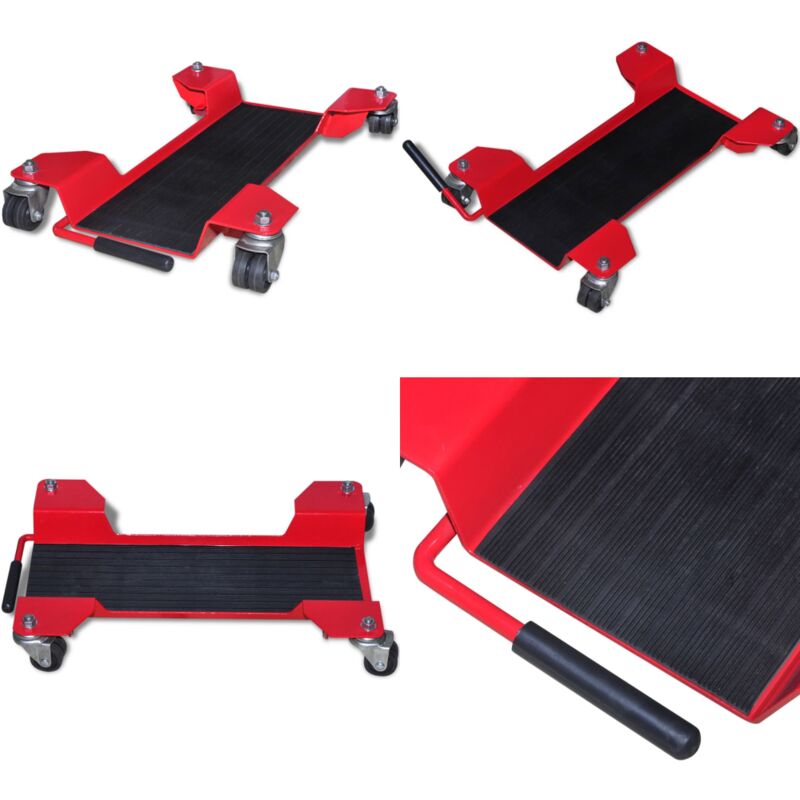 Chariot de moto Rouge - Support Moto - Chariot Moto - Manutention Moto - Outil Garage - Outils Mécanique - Home & Living