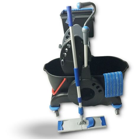 Set kit lavage sol pro double seau + essoreur vertical + lave à plat et  frange - RETIF