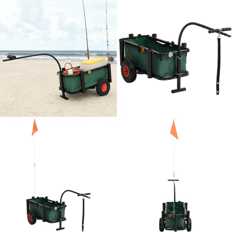 Chariot de pêche avec sac noir acier - chariot de pêche - chariots de pêche - Home & Living - Noir
