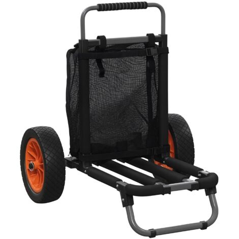 Chariot de plage pliable avec poche en filet, poignée télescopique et support, 82 x 67 x 81 cm