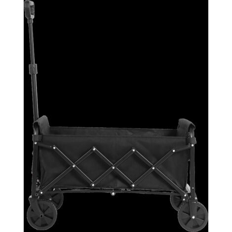 Chariot de plage pliable, léger et portable, robuste, avec roues - un chariot polyvalent d'extérieur adapté aux courses, au camping, au shopping, au sport, au jardinage, grande capacité - noir.