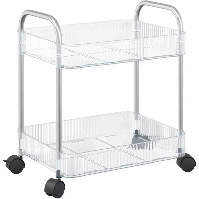 Vidaxl - Chariot de rangement à 2 niveaux transparent acrylique