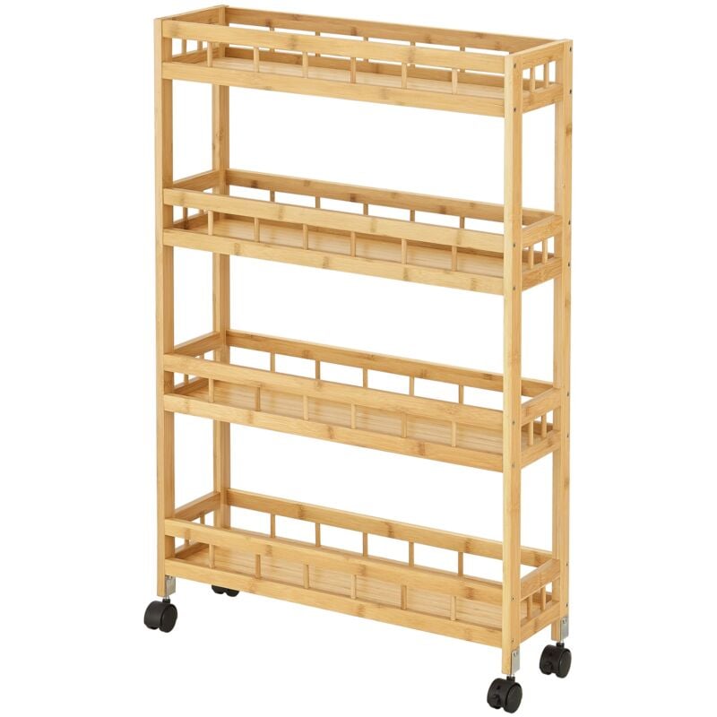 Chariot de rangement à 4 niveaux 96 x 60 x 18 cm