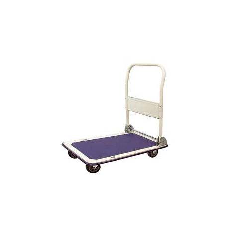 Chariot de rangement à 4 roues avec guidon rabattable. Capacité : 150 kg