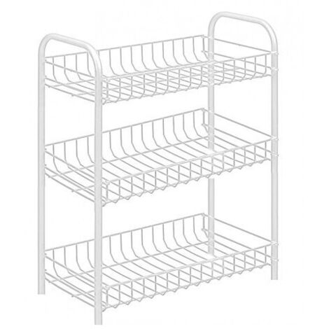 Chariot De Rangement Blanc à 3 étagères 308 Pour Cuisine Salle De Bain