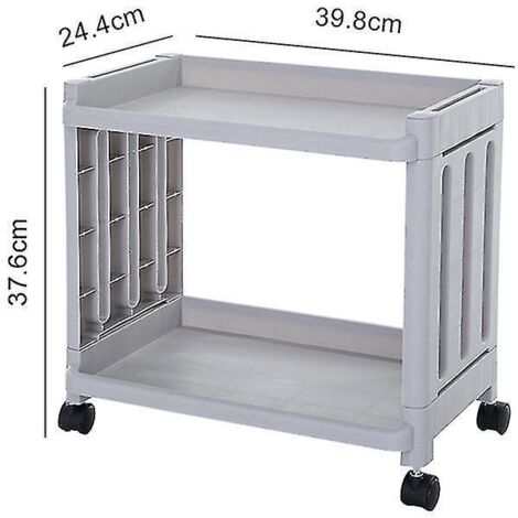 Chariot de rangement étroit et mince à 2/3/4 niveaux, étagère mobile, organiseur de tiroirs coulissants pour cuisine, salle de bain et buanderie - 2 niveaux, largeur 11