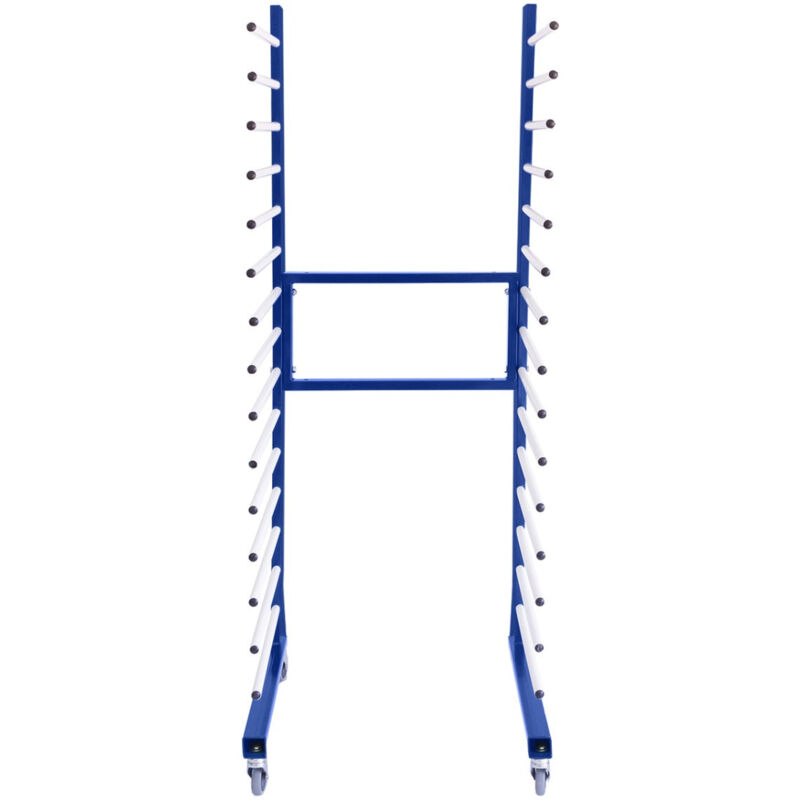 Monster Shop - Chariot de Séchage Combinable en Acier Bleu – 25KG / Niveau 15 Étages Jusqu'à 375KG - Étagère Interconnectable sur Roulettes –