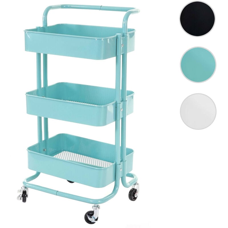 Mendler - Chariot de service HWC-C64, chariot de cuisine chariot de bar - noir avec poignée