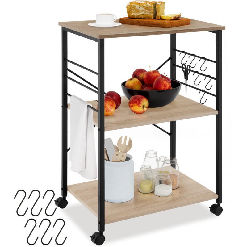Chariot de service style industriel Bois et acier