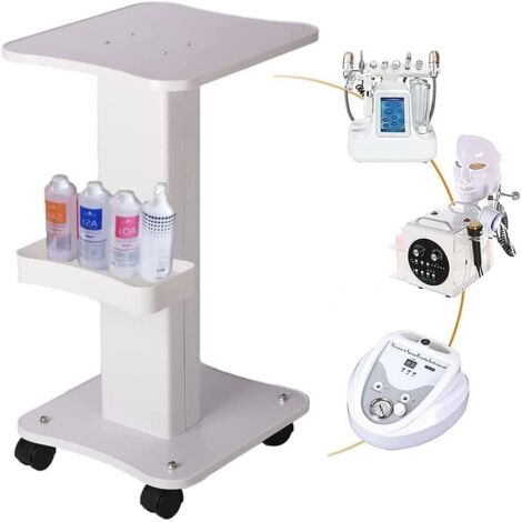 Chariot de soins de beauté à roulettes Chariot de soins de beauté à roulettes à 3 étages en aluminium Chariot pour machine de thérapie par le vide avec rotation à 360° Chargement des roues 135 lbs, 27