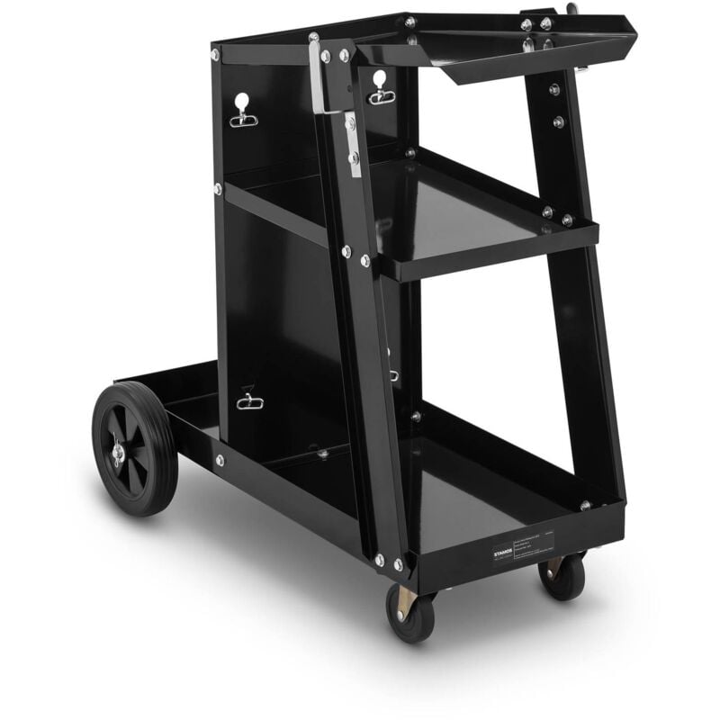 Stamos - Chariot De Soudage Mobile Atelier Soudure Poste à Souder Support Bouteilles 80kg