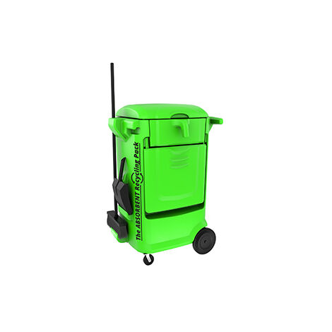 Chariot De Stockage Et De Recyclage D'absorbant Tout-en-un. Stocke, Distribue Et Recycle. Fournis Avec Balais Et Pelle De Ramass