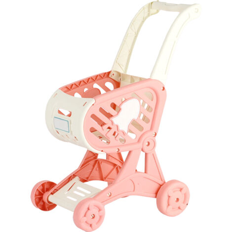 Chariot de Supermarché Jouet pour Enfants - Jeu d'Imitation de Courses en Rose