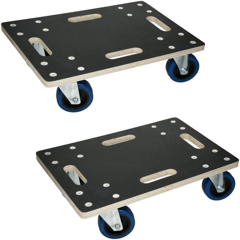 Ecd Germany - Chariot à Roulettes, 35x50 cm, jusqu'à 800 kg, 4 Roues Pivotantes en pp, Plaque de Sérigraphie, Antidérapante, Transport de Meubles,