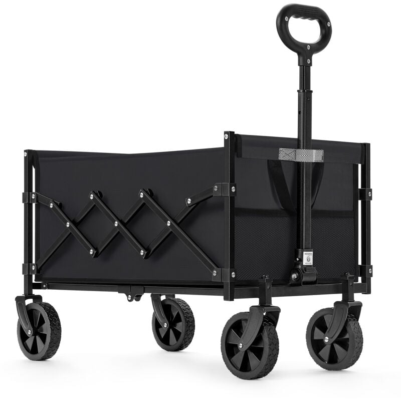 Songmics - Chariot de Transport Pliable, Chariot de Plage, Chariot de Camping avec Poignée, 4 Roues Renforcées dont 2 Roues Universelles, Charge 180