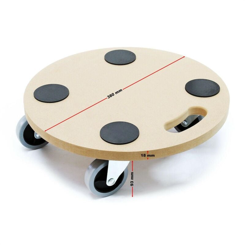 Chariot de transport à roulettes pour meuble plaque mdf 38 cm 250 kg
