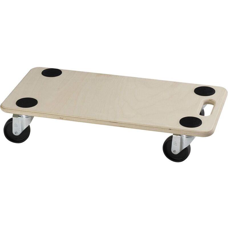 Chariot de transport stable Dörner + Helmer, capacité de charge de 200 kg, parfait pour les meubles et les caisses, 590x290 mm, roues en plastique,