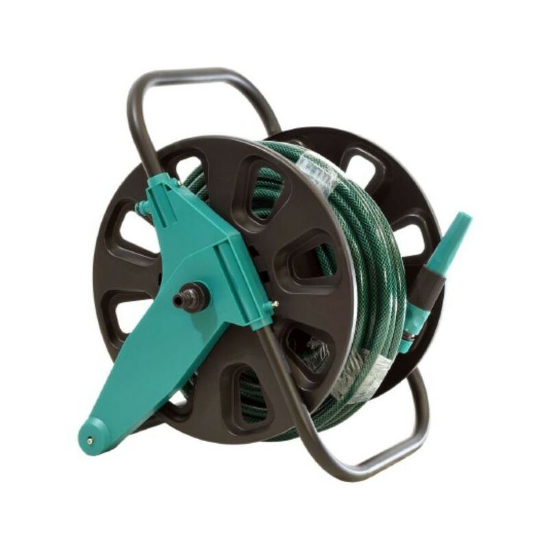 Chariot Porte-tuyau avec Tuyau Ø12,5mm 15m avec Lance Chariot d'Arrosage avec Tuyau et Lance Jardin et Plantes