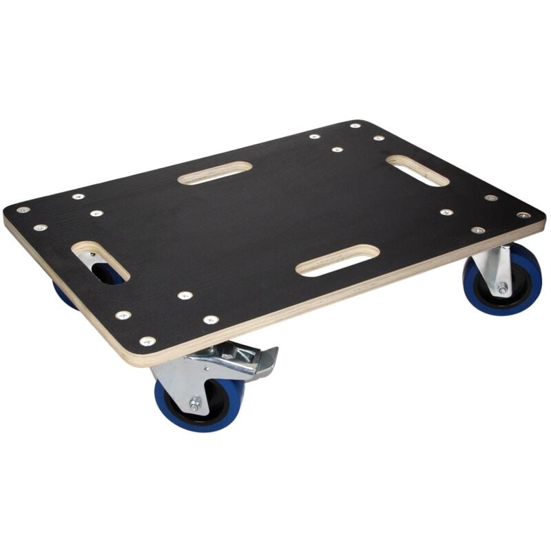 ECD Germany Chariot à Roulettes avec 2 à Frein - 40 x 60 cm - Jusqu'à 800 kg - Plaque de sérigraphie - Roues en Caoutchouc Pivotantes - Transport de