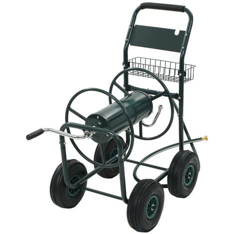 Chariot dévidoir avec connecteur de tuyau 1/2" 75 m acier