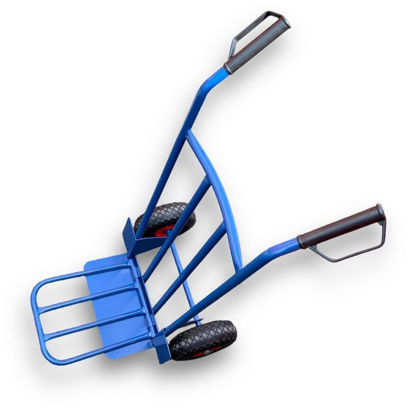 Chariot diable bleu Charge 180 kg Plateau pivotant repliable - Quantité x 1 - Chariot 180 kg - Bleu