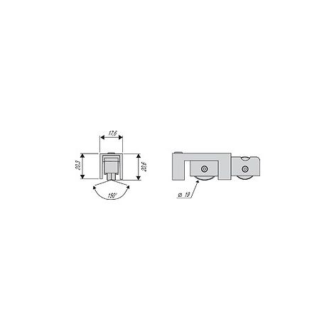 Chariot double non réglable pour coulissant menuiserie aluminium type 3621 - LA CROISÉE DS