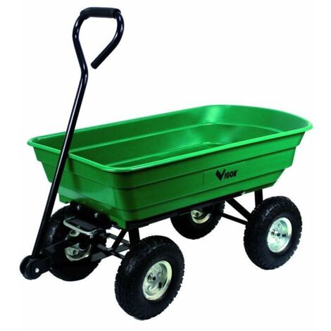 Chariot en acier Vigor Argo à 4 roues, basculant, capacité 75 litres