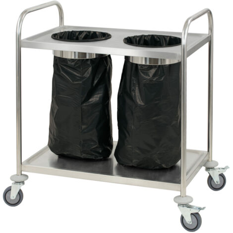 Chariot En Inox Porte Poubelle - Casselin